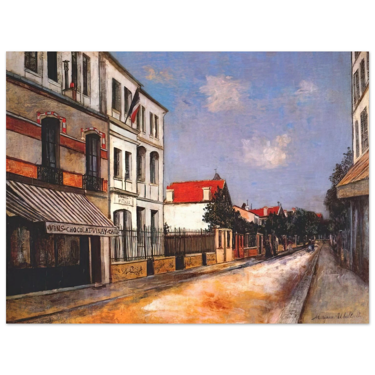 Maurice Utrillo - ASNIERES STREET Fine Art Poster - Default Title