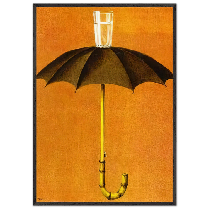 HEGEL S HOLIDAY 1958 - Rene Magritte 70x100 cm / 28x40 inches Framed Art Print – Black Wooden Frame