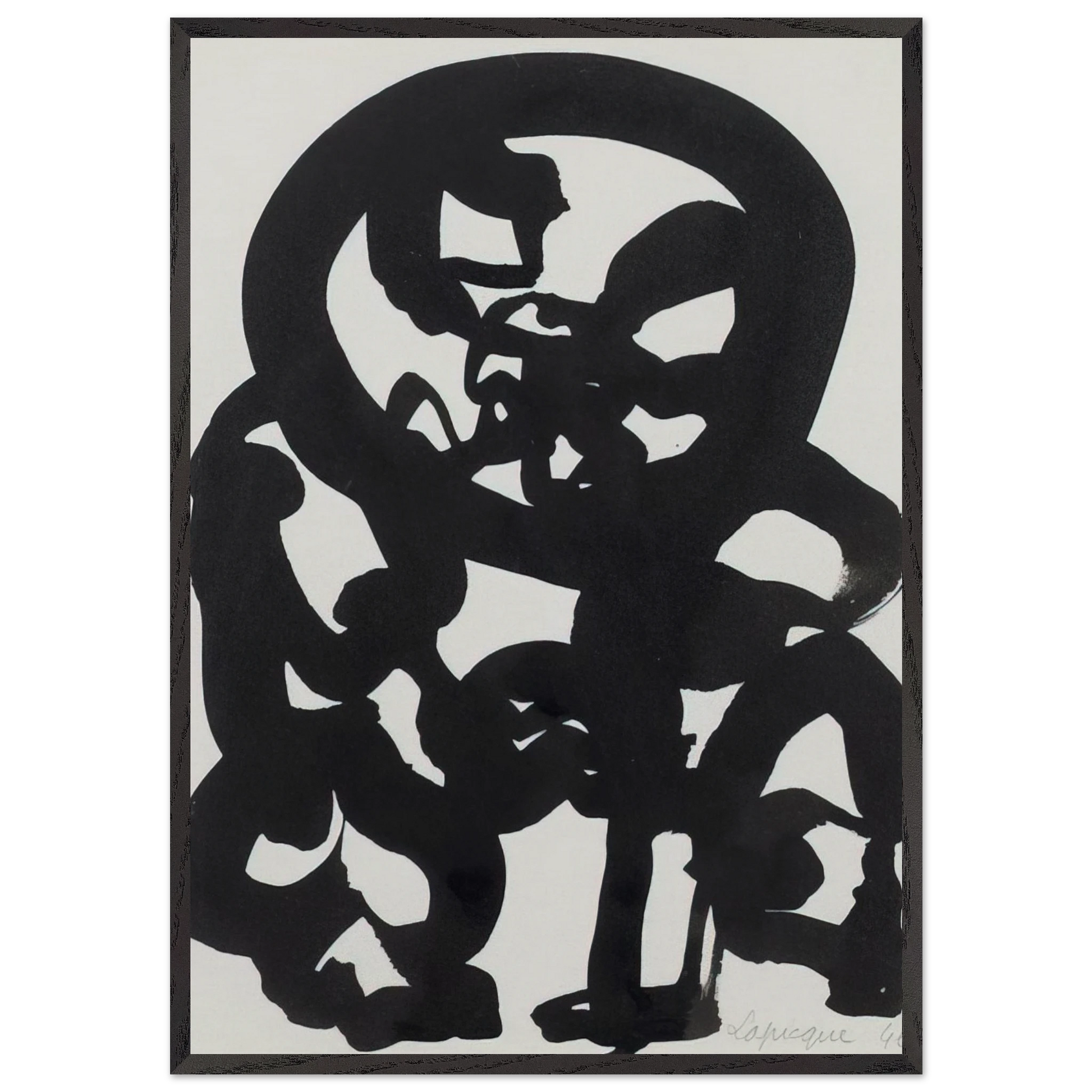 Le Pardon - 1946 - Charles Lapicque Framed Art Print – Black Wooden Frame - Default Title - -Framed Art Print