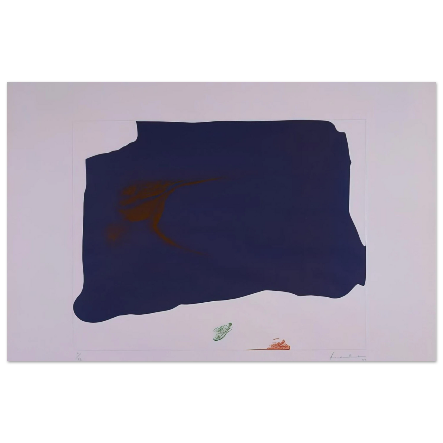 Helen Frankenthaler - Variation II on Mauve Corner - 1969 Wall art - 13x18 cm / 5x7 inches - Premium Wooden Framed Poster With Fine Art Paper - Black frame
