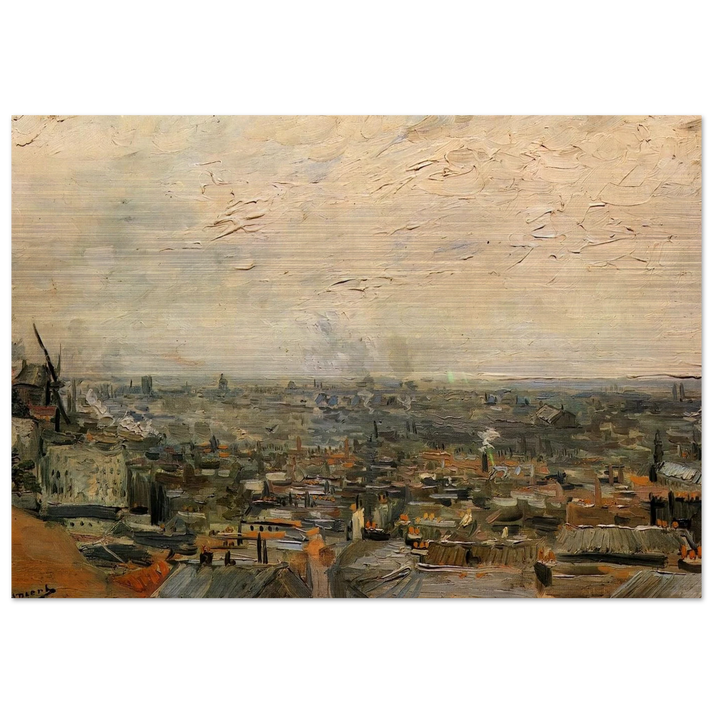 View of Paris from Montmartre - Vincent van Gogh Brushed Aluminum Print - 70x100 cm / 28x40 inches | Vincent van Gogh Aluminum Print | Vincent van Gogh Prints