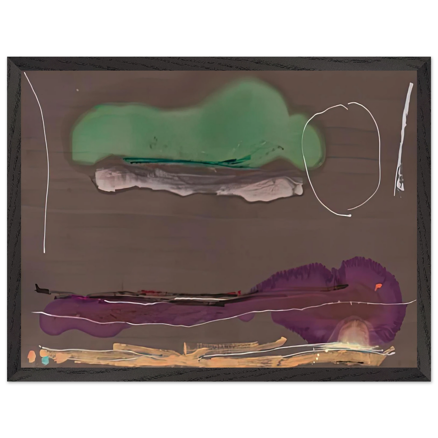 Helen Frankenthaler - Madrid, 1984- Wall Art - 21x29.7 cm / 8x12" - Premium Wooden Framed Poster With Fine Art Paper - Wood frame