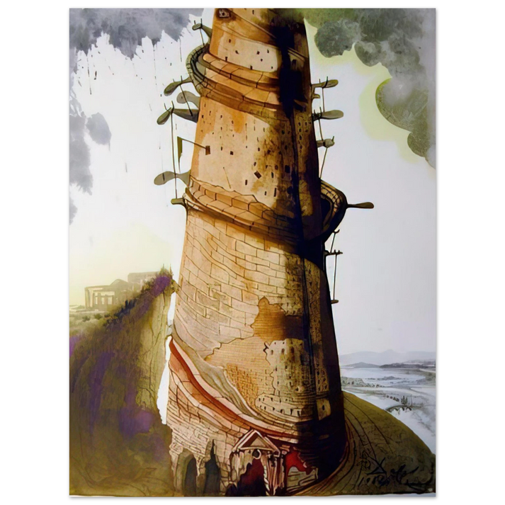 Salvador Dali - TURRIS BABEL 1967  75x100 cm / 30x40inches Fine Art Poster
