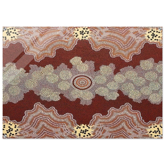 Malaka Honey Ant Dreaming - 1992 - Clifford Possum Tjapaltjarri Acrylic Print - 70x100 cm / 28x40″ inches