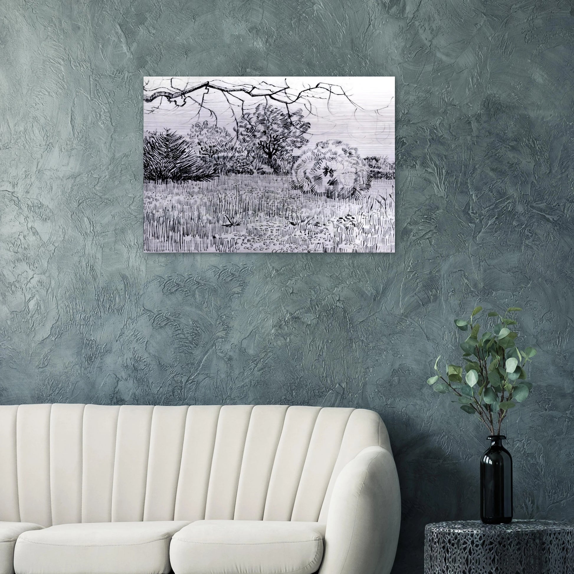 Park at Arles - Vincent van Gogh Brushed Aluminum Print - 70x100 cm / 28x40 inches | Vincent van Gogh Aluminum Print | Vincent van Gogh Prints