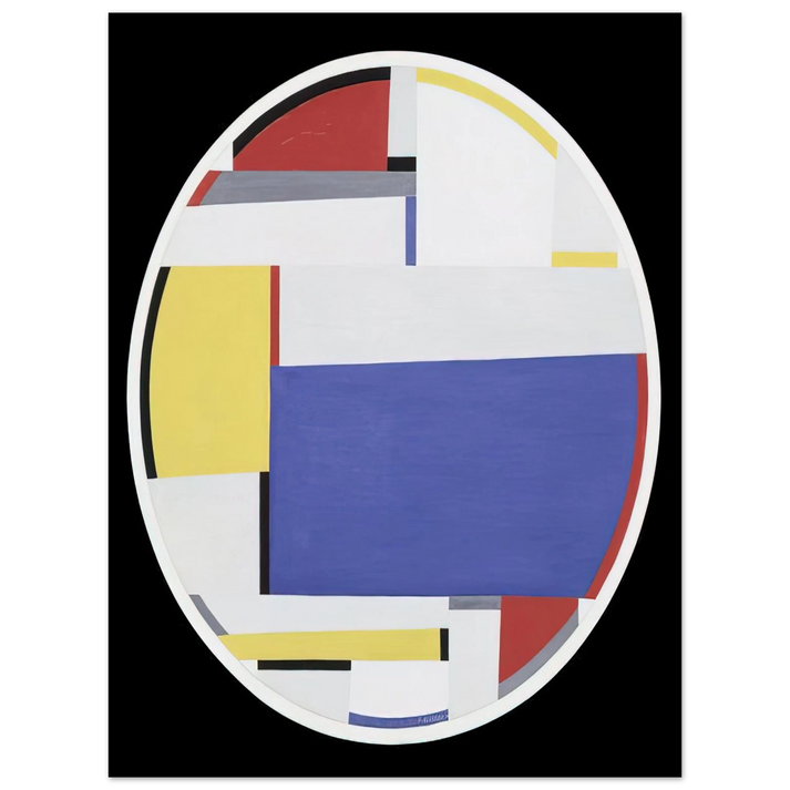 Fritz Glarner - Relational Painting, Tondo #40 - 1956  75x100 cm / 30x40inches Fine Art Poster