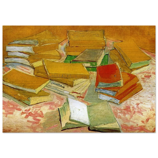 Still Life - French Novels - Vincent van Gogh Brushed Aluminum Print - 70x100 cm / 28x40 inches | Vincent van Gogh Aluminum Print | Vincent van Gogh Prints