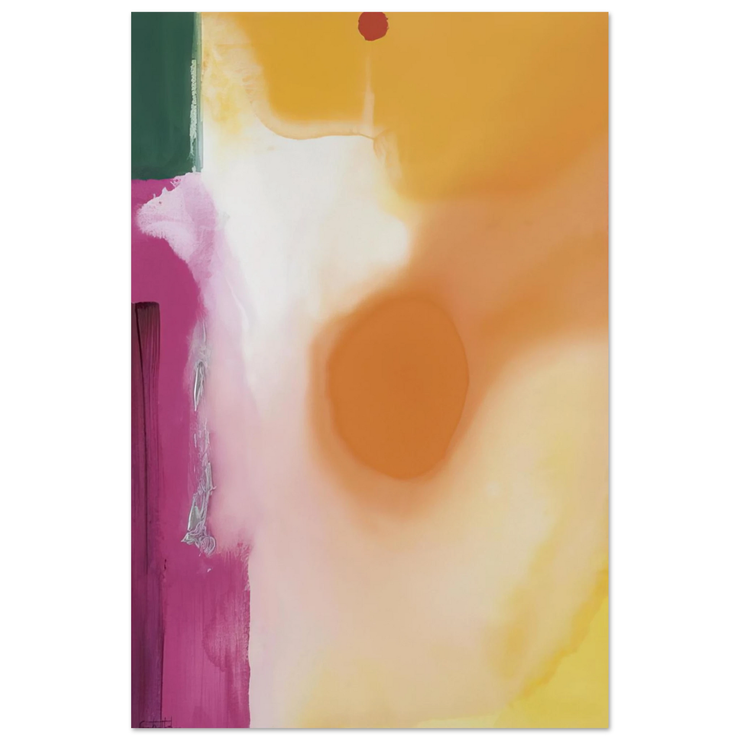 Helen Frankenthaler - Bullseye - 1989 Wall art - A2 (42 x 59.4  cm) - Premium Wooden Framed Poster With Fine Art Paper - White frame