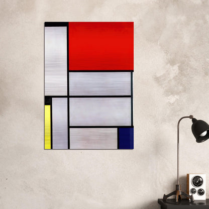 Tableau I - Piet Mondrian Brushed Aluminum Print - 70x100 cm / 28x40 inches | Piet Mondrian Aluminum Print | Piet Mondrian Prints