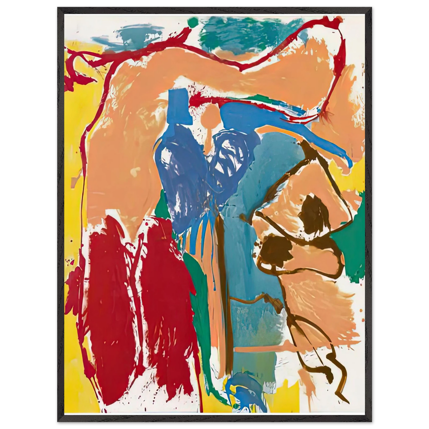 Helen Frankenthaler - Mediterranean Thoughts, 1960- Wall Art - 60x80 cm / 24x32 inches - Premium Wooden Framed Poster With Fine Art Paper - White frame