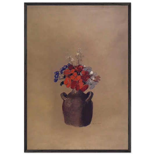 FLOWERS IN A VASE N1 - Odilon Redon Framed Art Print – Black Wooden Frame - Default Title - -Framed Art Print
