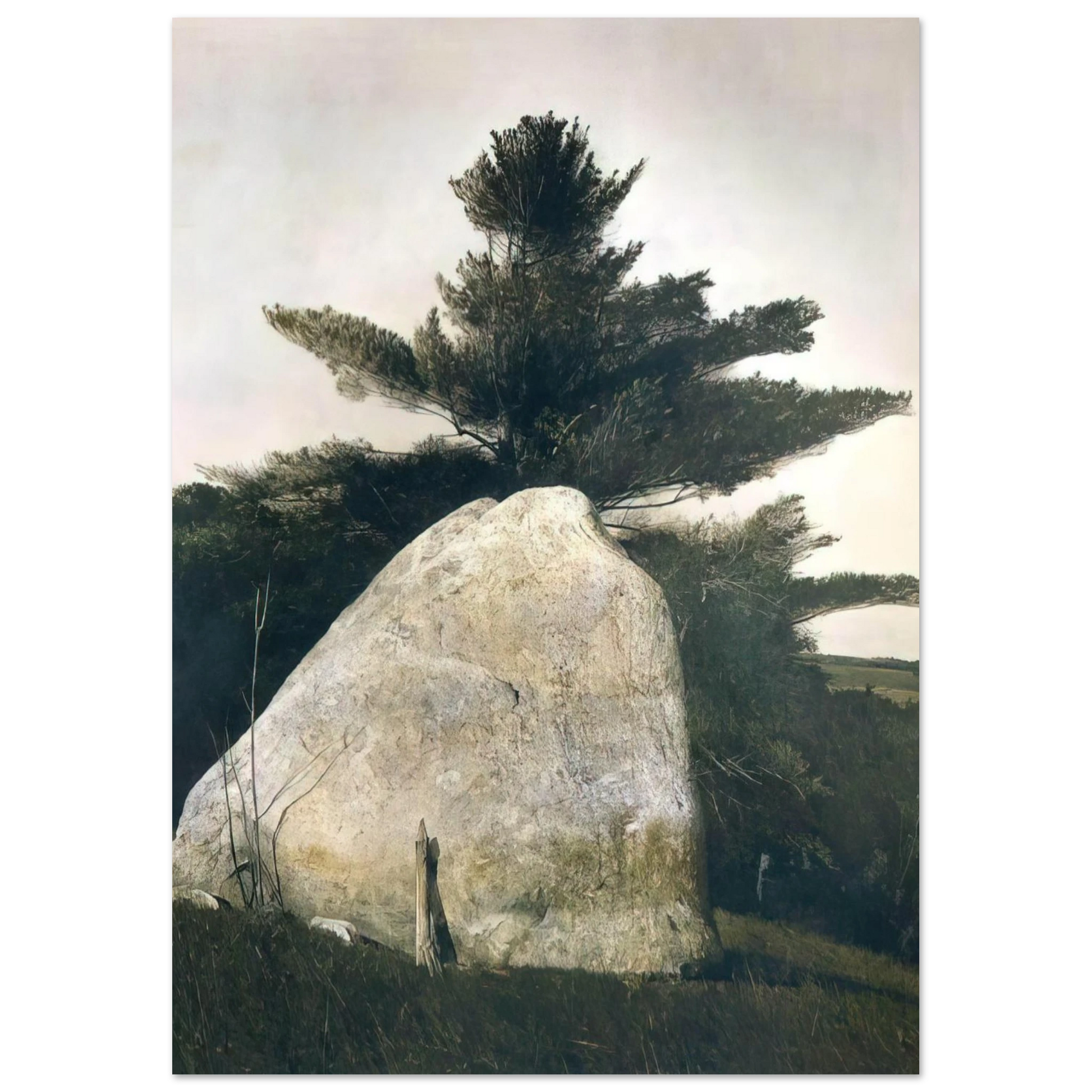 Andrew Wyeth - PENNSYLVANIA LANDSCAPE Wall Art - 60x80 cm / 24x32 inches - Premium Wooden Framed Poster With Fine Art Paper - Black frame
