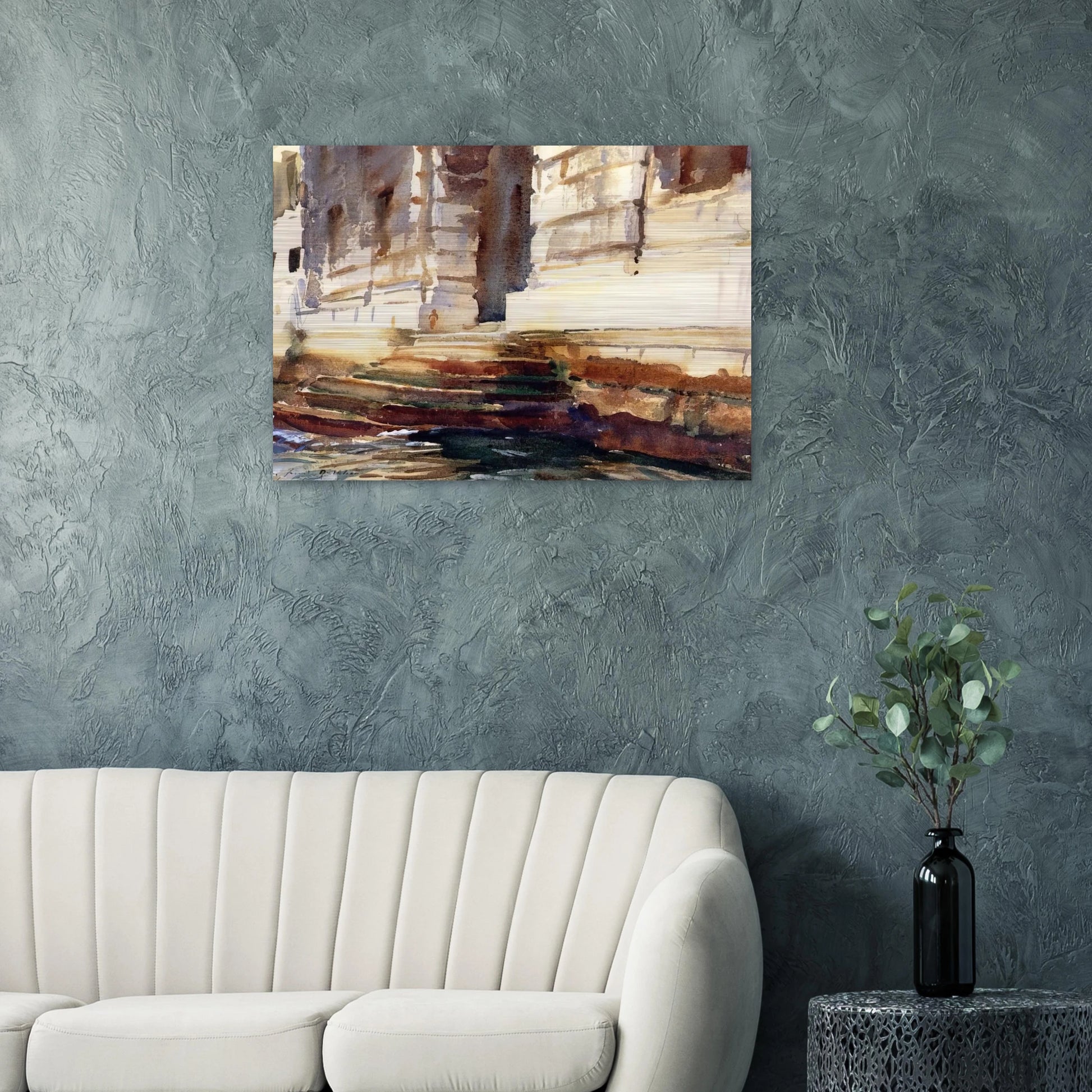 Steps of a Palace - John Singer Sargent Brushed Aluminum Print - 70x100 cm / 28x40 inches | John Singer Sargent Aluminum Print | John Singer Sargent Prints