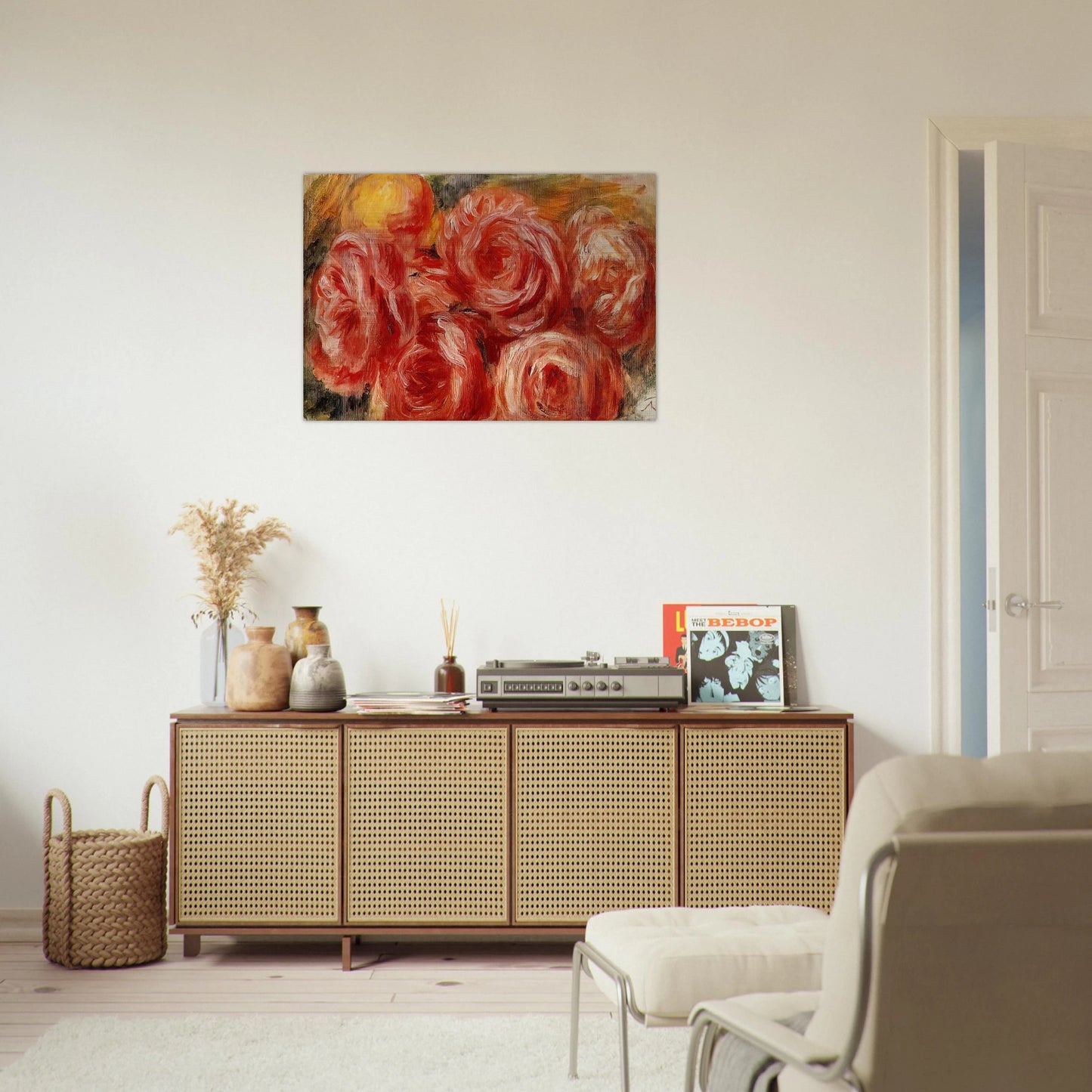 Red Roses - Pierre-Auguste Renoir Brushed Aluminum Print - 70x100 cm / 28x40 inches | Pierre-Auguste Renoir Aluminum Print | Pierre-Auguste Renoir Prints