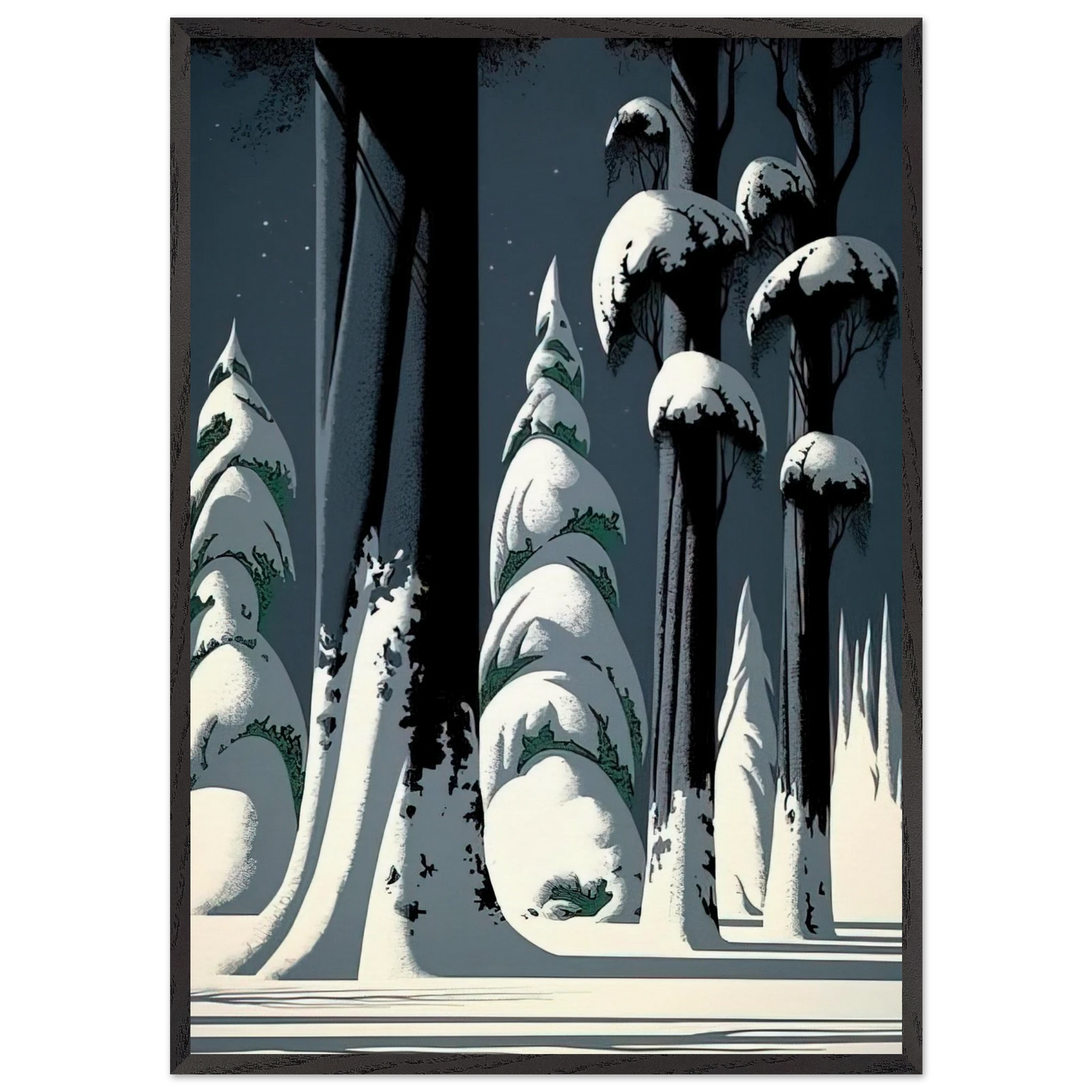 Yosemite - Eyvind Earle 70x100 cm / 28x40 inches Framed Art Print – Black Wooden Frame