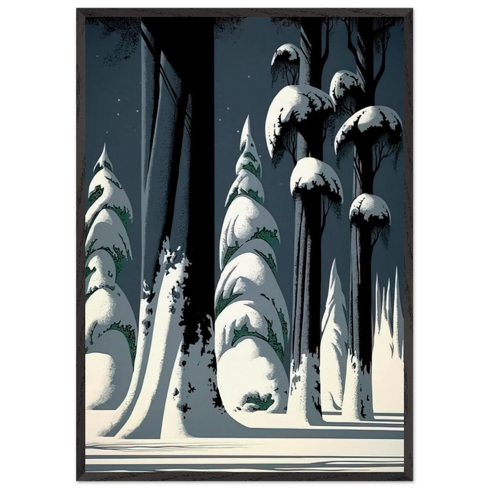 Yosemite - Eyvind Earle 70x100 cm / 28x40 inches Framed Art Print – Black Wooden Frame