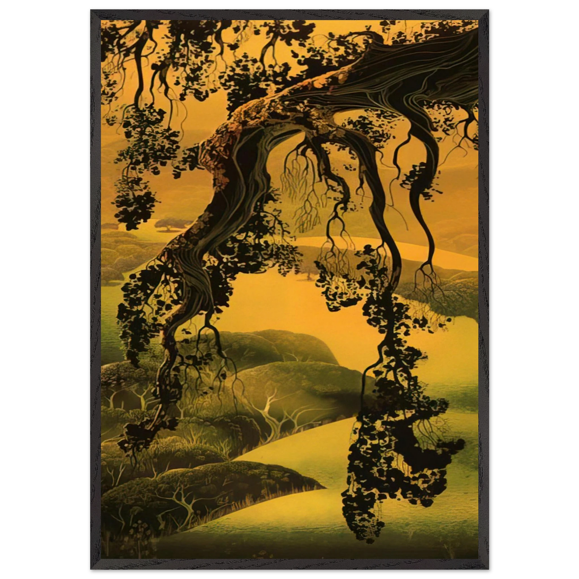 Yorktown Branch - Eyvind Earle Framed Art Print – Black Wooden Frame - Default Title - -Framed Art Print