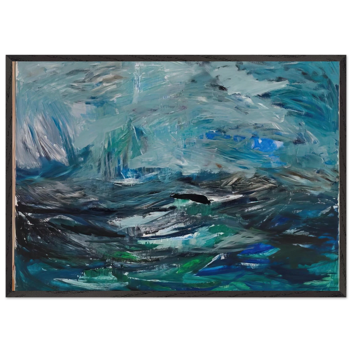 Abstract Sea - 1963 - Tove Jansson 70x100 cm / 28x40 inches Framed Art Print – Black Wooden Frame