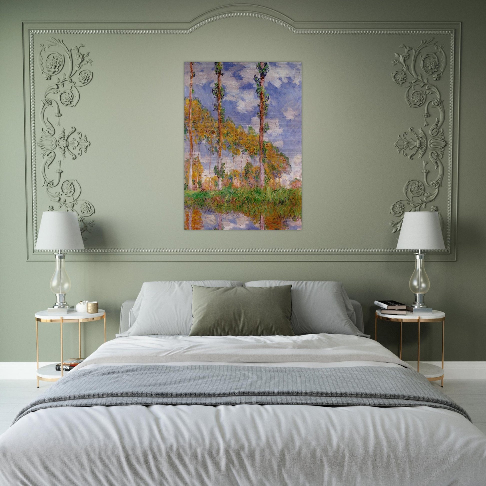 Three Trees in Summer - claude monet Brushed Aluminum Print - 70x100 cm / 28x40 inches | claude monet Aluminum Print | claude monet Prints