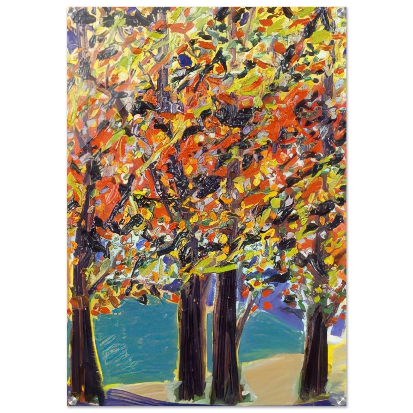 Autumn View, West Hurley, NY - 1984 - Ronnie Landfield Acrylic Print - 70x100 cm / 28x40″ inches | Ronnie Landfield Wall Art | Ronnie Landfield Prints