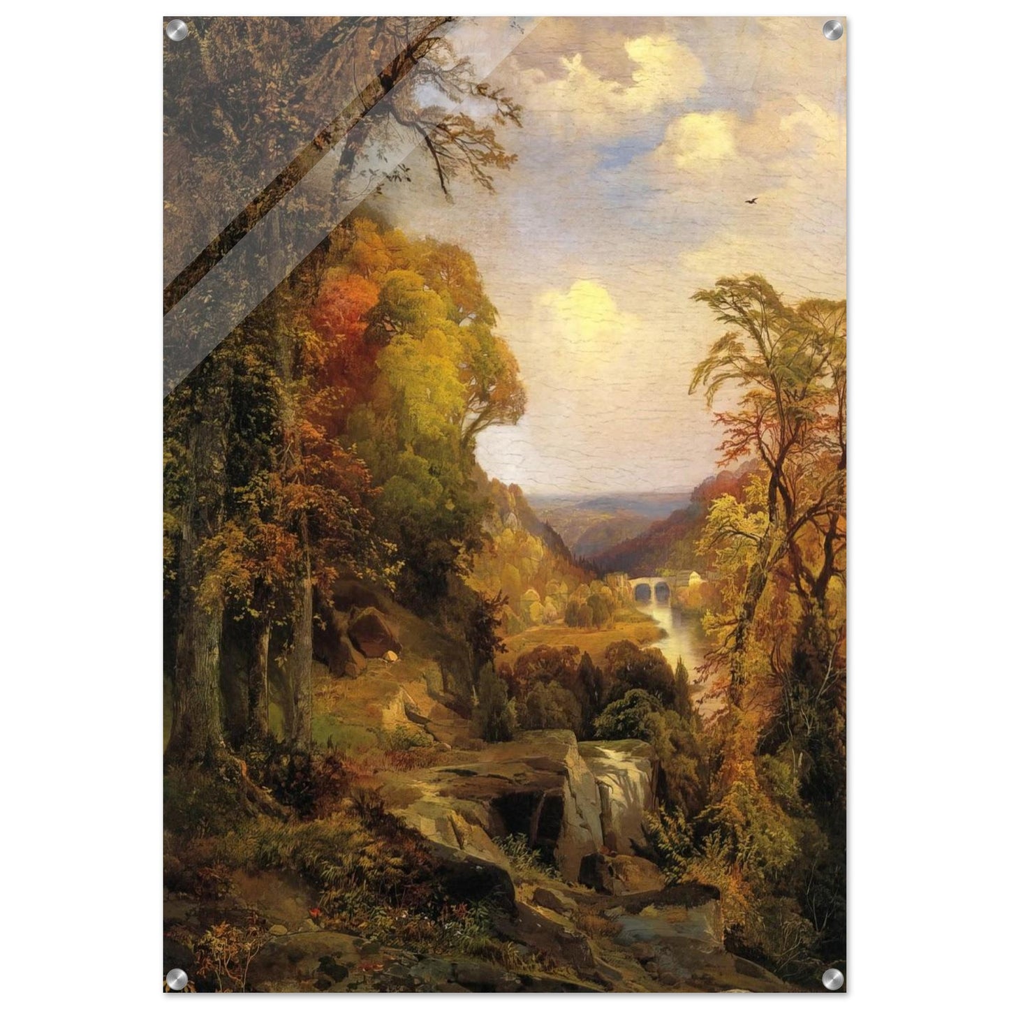 On the Wissahickon near Chestnut Hill - Thomas Moran Acrylic Print - 70x100 cm / 28x40″ inches