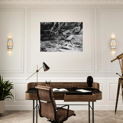 Bench in a Wood - Vincent van Gogh Brushed Aluminum Print - 70x100 cm / 28x40 inches | Vincent van Gogh Aluminum Print | Vincent van Gogh Prints