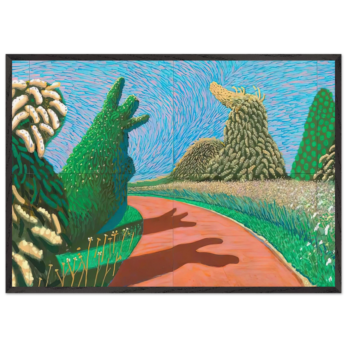 David Hockney N13 - David Hockney 70x100 cm / 28x40 inches Framed Art Print – Black Wooden Frame | David Hockney Art | Artwork by David Hockney