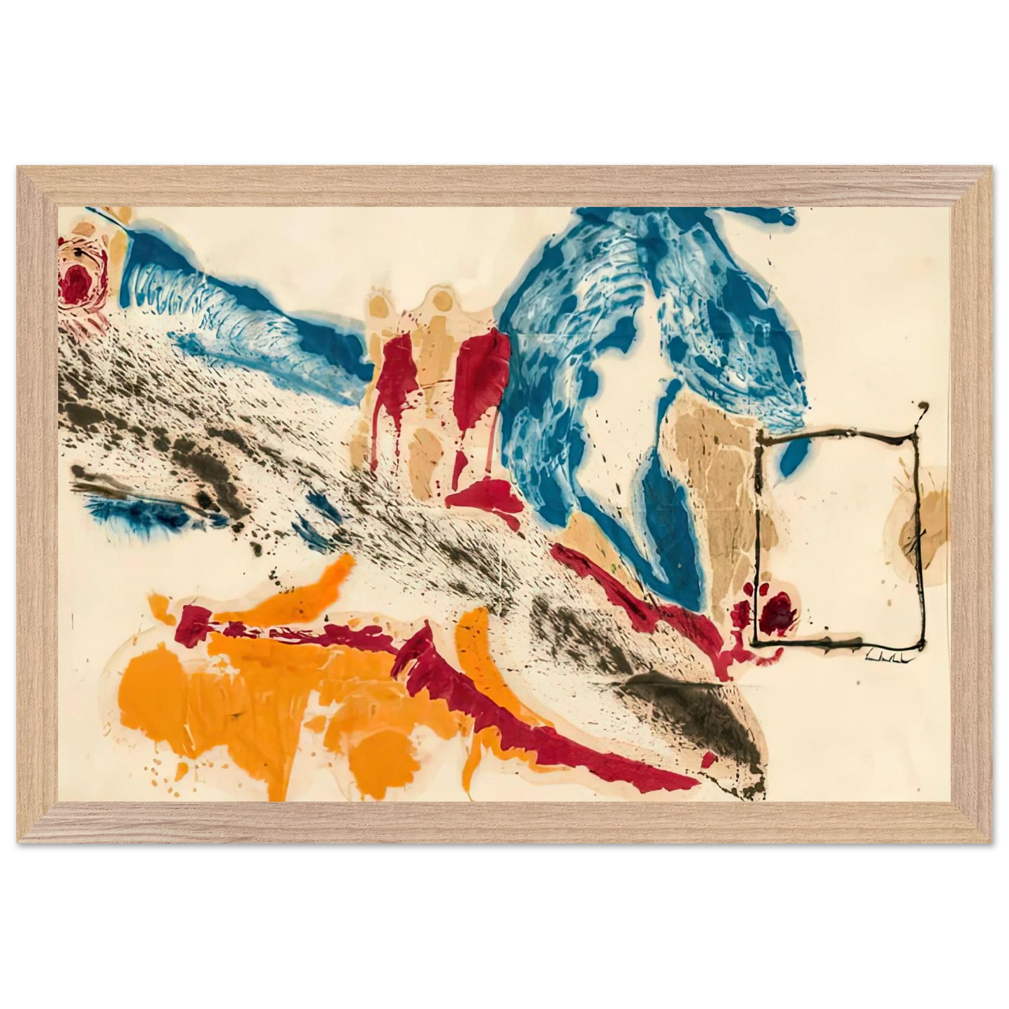 Helen Frankenthaler - Alassio, 1960- Wall Art - 30x40 cm / 12x16 inches - Premium Wooden Framed Poster With Fine Art Paper - Black frame