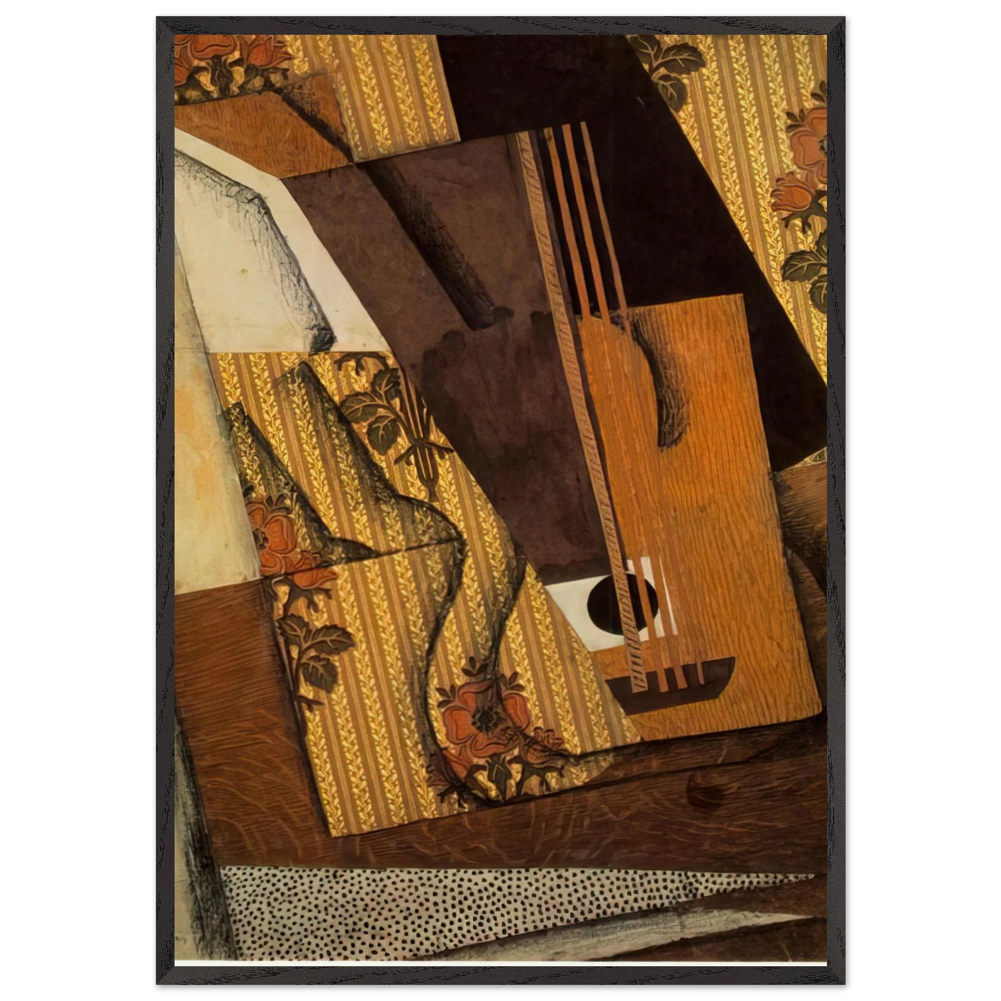 THE GUITAR 1914 - Juan Gris Framed Art Print – Black Wooden Frame - Default Title - -Framed Art Print