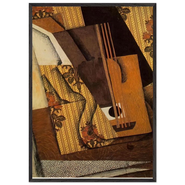 THE GUITAR 1914 - Juan Gris 70x100 cm / 28x40 inches Framed Art Print – Black Wooden Frame