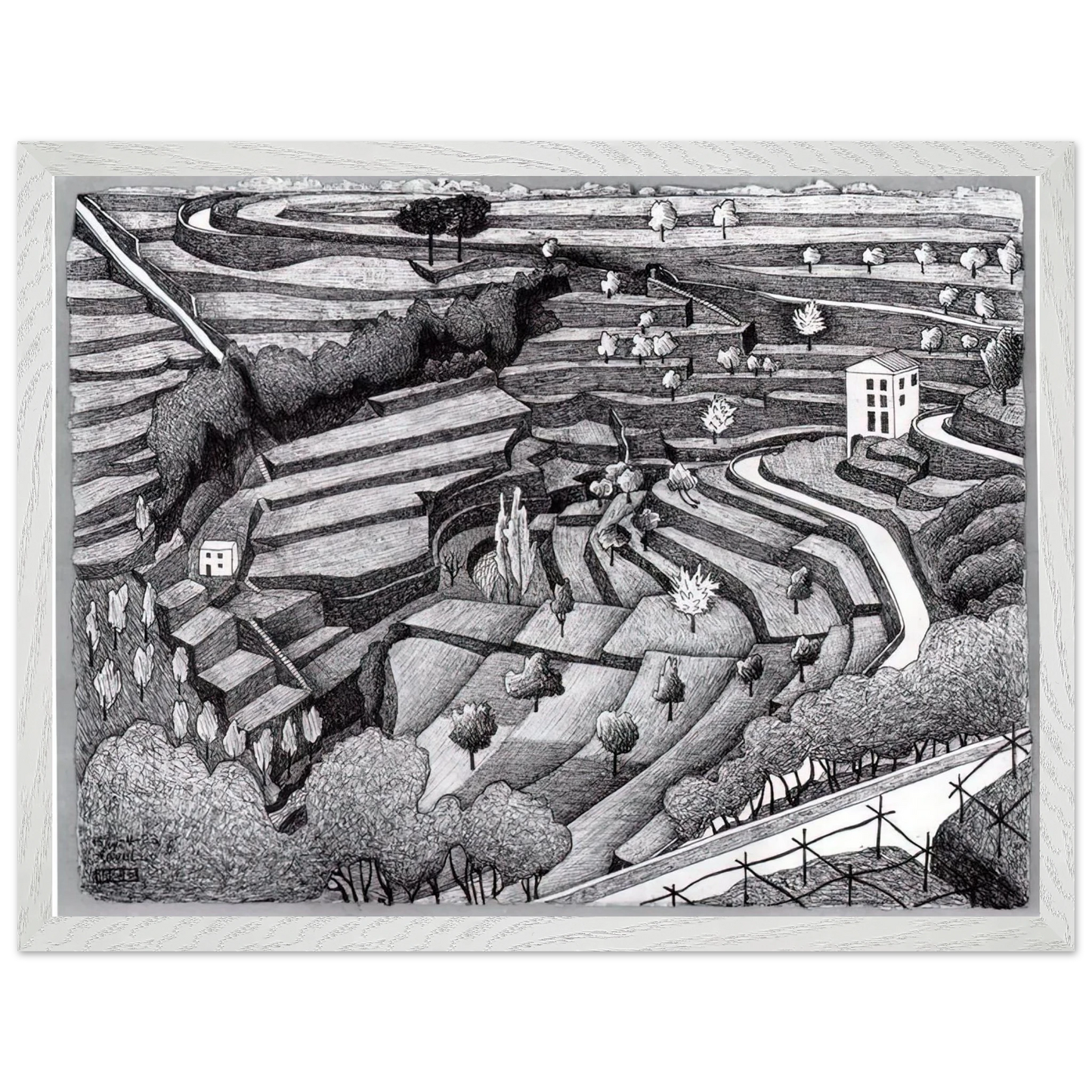 MC Escher - RAVELLO II Wall Art - 30x40 cm / 12x16 inches - Fine Art Poster - -