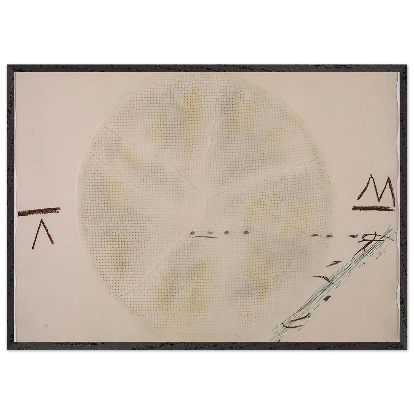 THE SIEVE 1972 - Antoni Tapies Framed Art Print – Black Wooden Frame - Default Title - -Framed Art Print