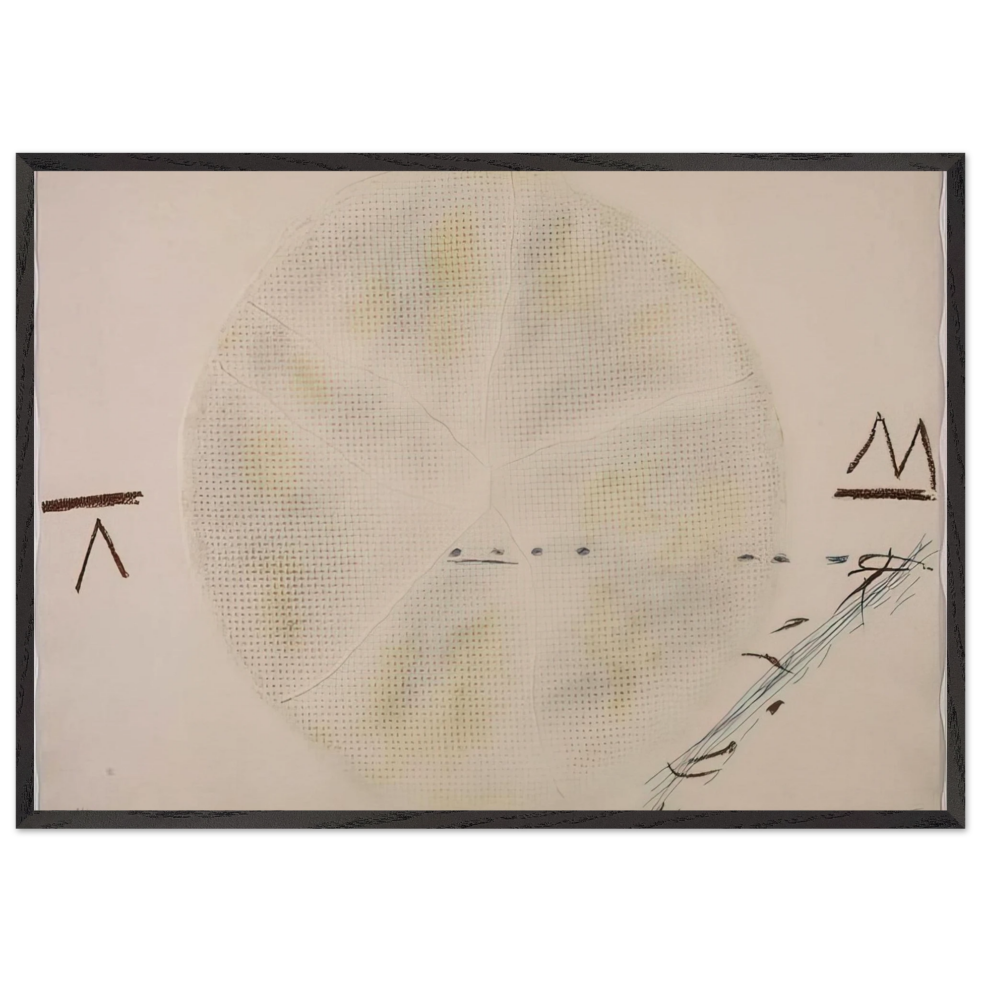 THE SIEVE 1972 - Antoni Tapies Framed Art Print – Black Wooden Frame - Default Title - -Framed Art Print