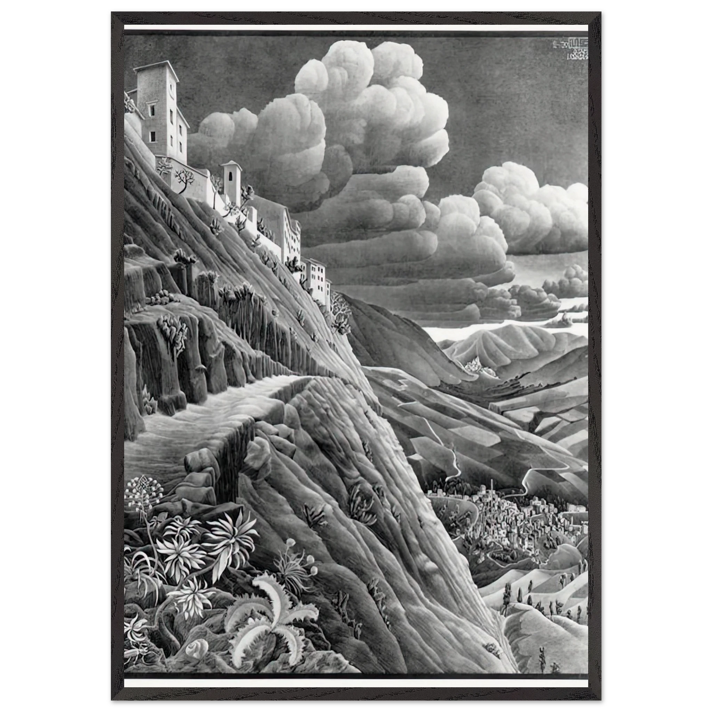 CASTROVALVA - MC Escher Framed Art Print – Black Wooden Frame - Default Title - -Framed Art Print