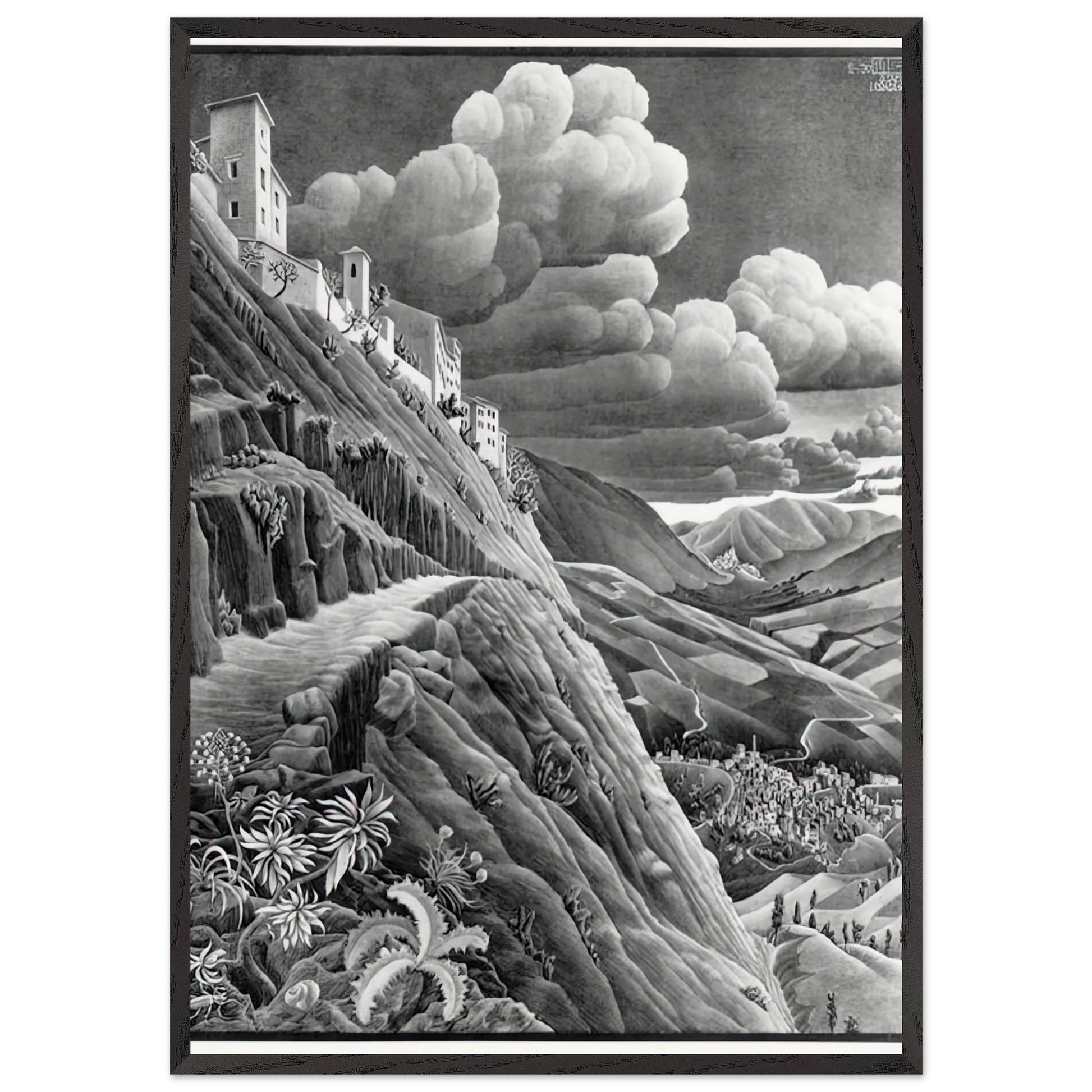 CASTROVALVA - MC Escher Framed Art Print – Black Wooden Frame - Default Title - -Framed Art Print