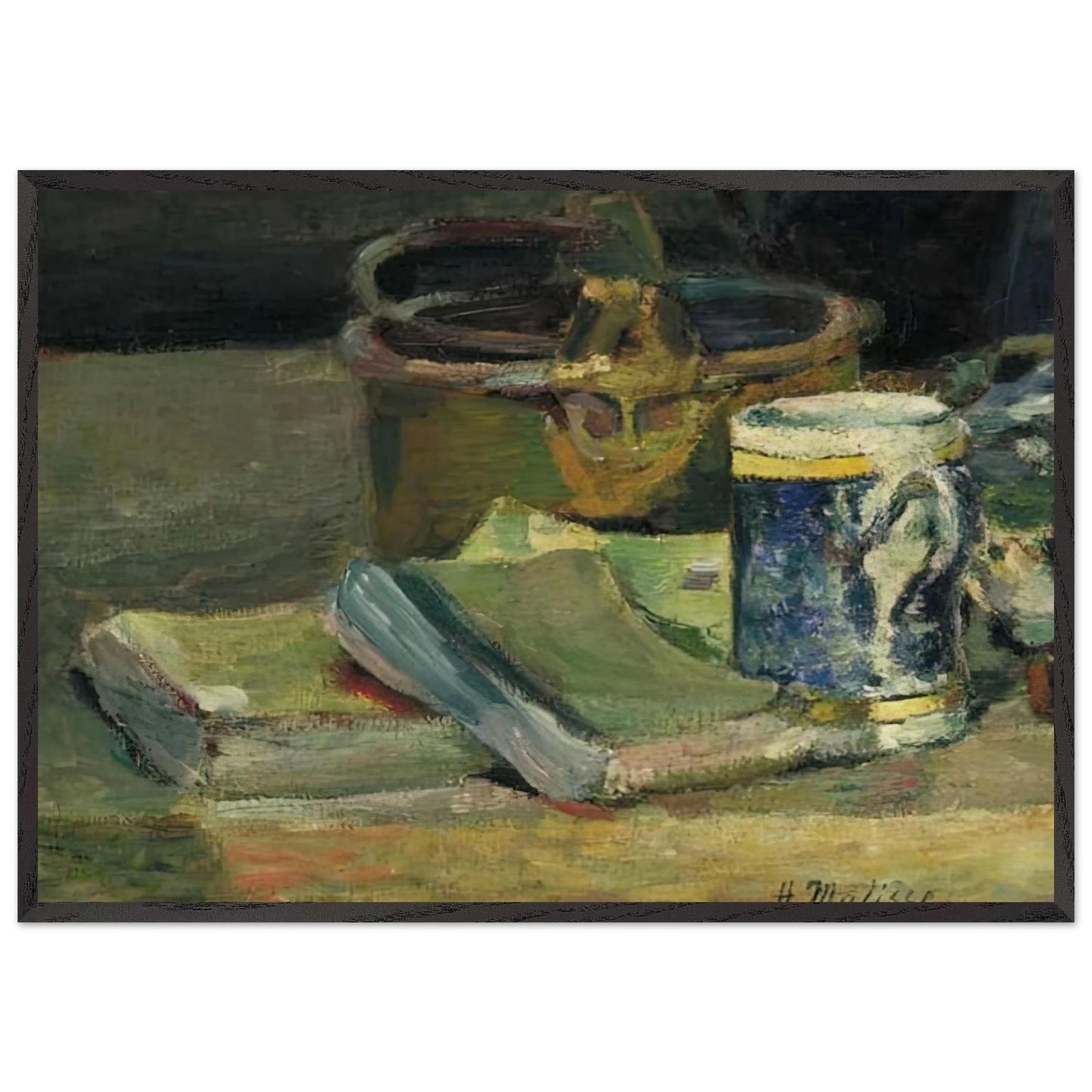 STILL LIFE WITH BOOKS 1895 - Henri Matisse Framed Art Print – Black Wooden Frame - Default Title - -Framed Art Print