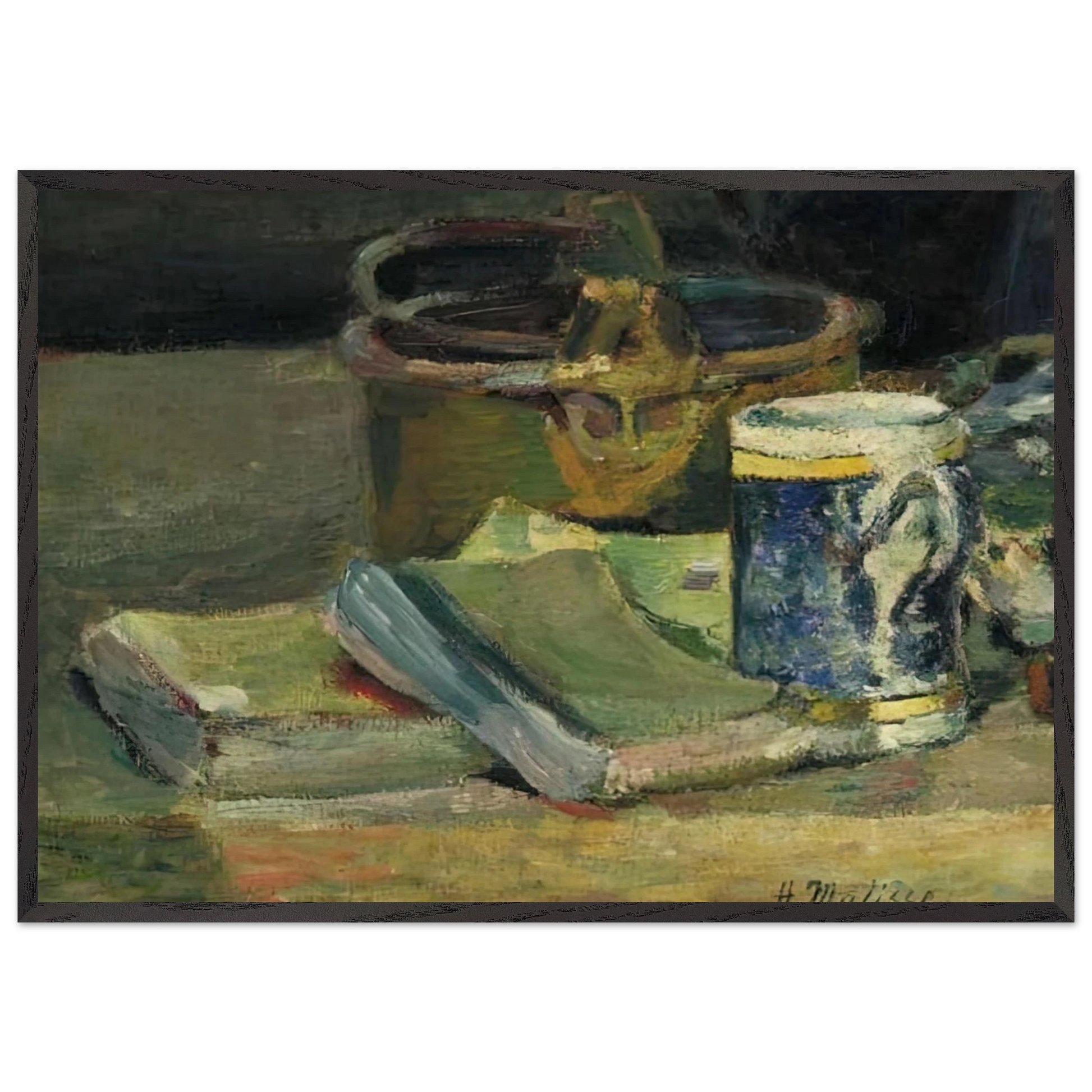 STILL LIFE WITH BOOKS 1895 - Henri Matisse Framed Art Print – Black Wooden Frame - Default Title - -Framed Art Print