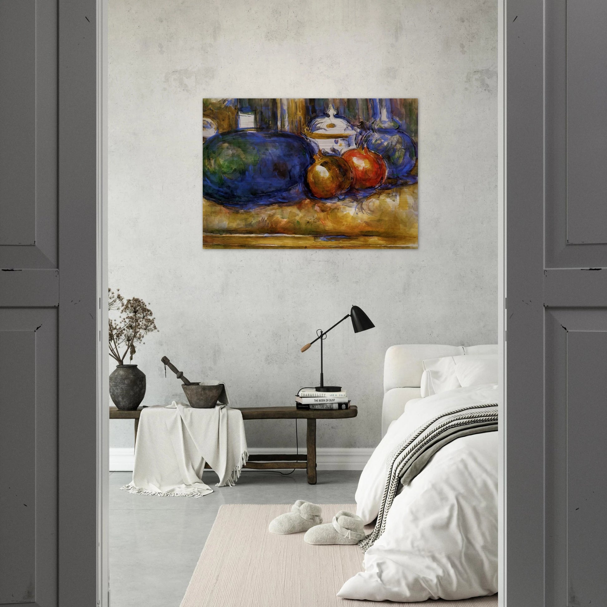 Still Life with Watermelon and Pemegranates - Paul Cézanne Brushed Aluminum Print - 70x100 cm / 28x40 inches | Paul Cézanne Aluminum Print | Paul Cézanne Prints