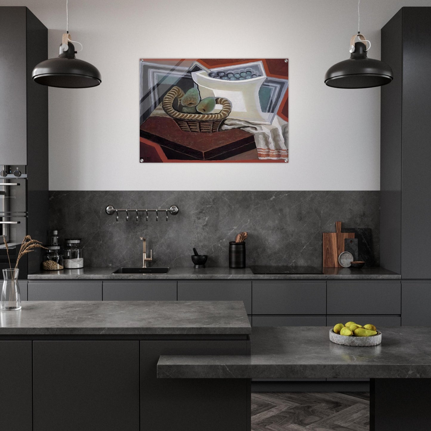 THE BASKET OF PEARS 1925 - Juan Gris Acrylic Print - 70x100 cm / 28x40″ inches | Juan Gris Wall Art | Juan Gris Prints