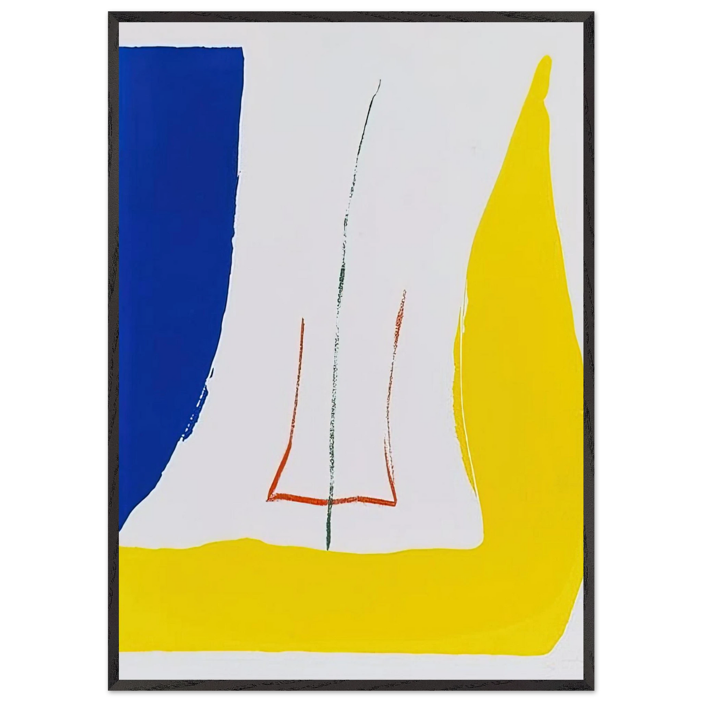 Helen Frankenthaler - Sun Corner - 1968 Wall art - 20x25 cm / 8x10 inches - Premium Wooden Framed Poster With Fine Art Paper - White frame