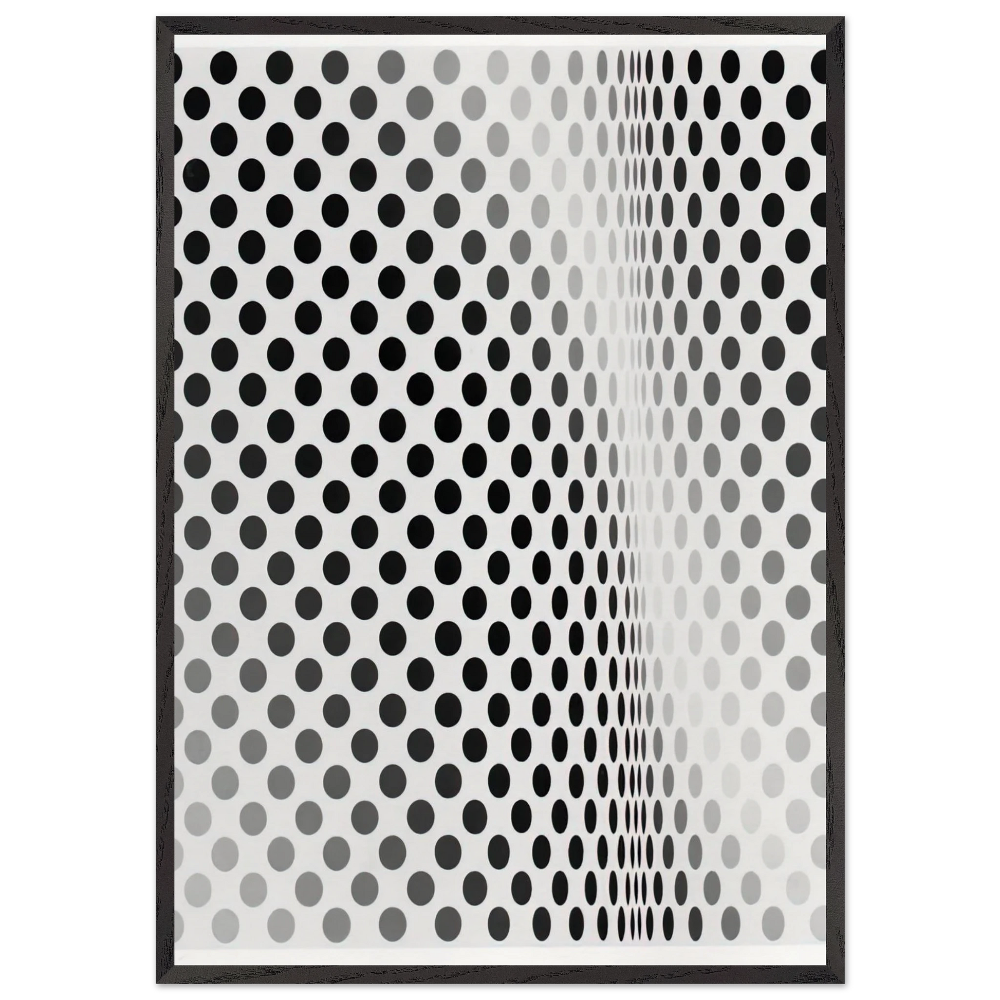 PAUSE 1964 - Bridget Riley Framed Art Print – Black Wooden Frame - Default Title - -Framed Art Print