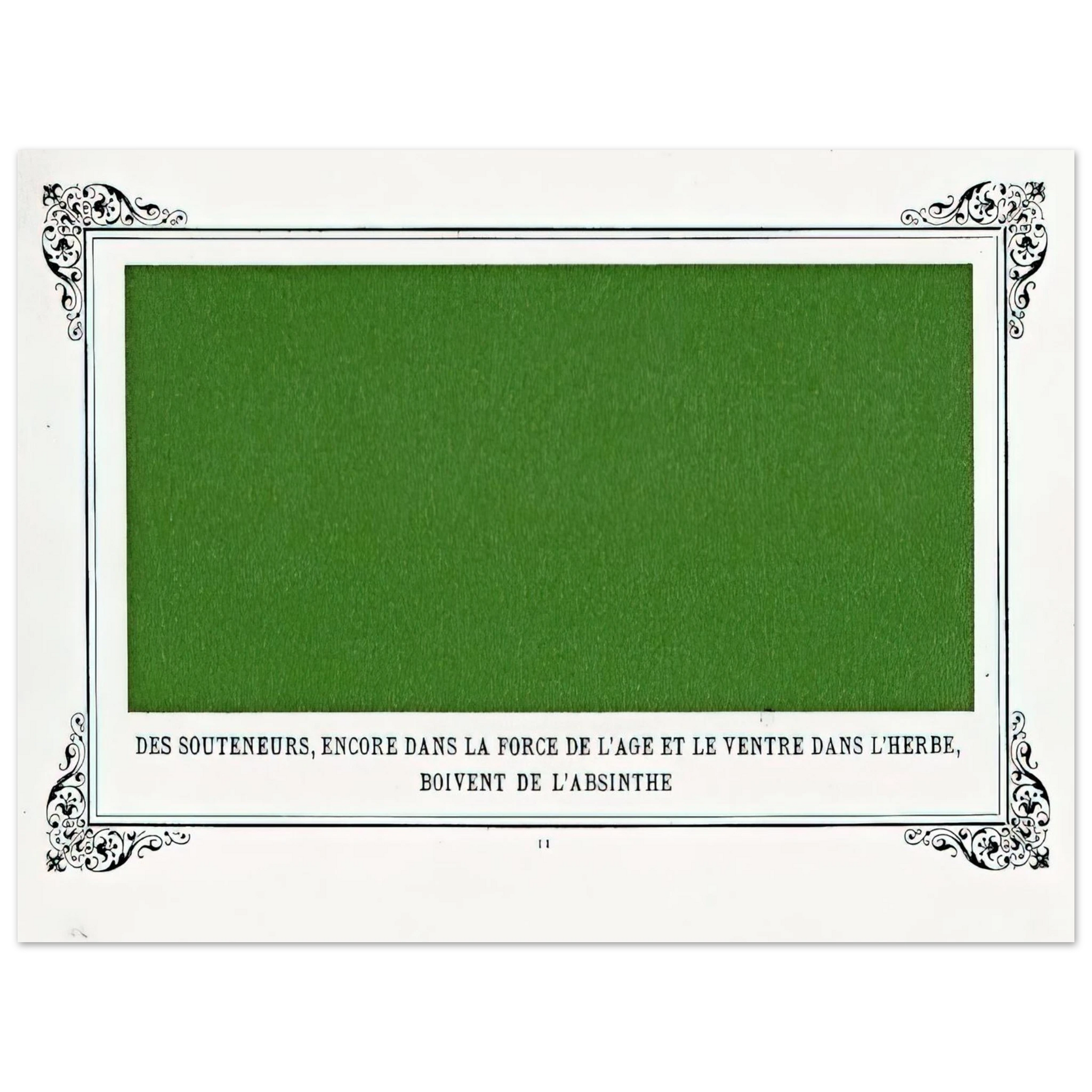 Alphonse Allais - Some Pimps, Known as Green Backs, on their Bellies in the Grass, Drinking Absinthe Fine Art Poster - Default Title