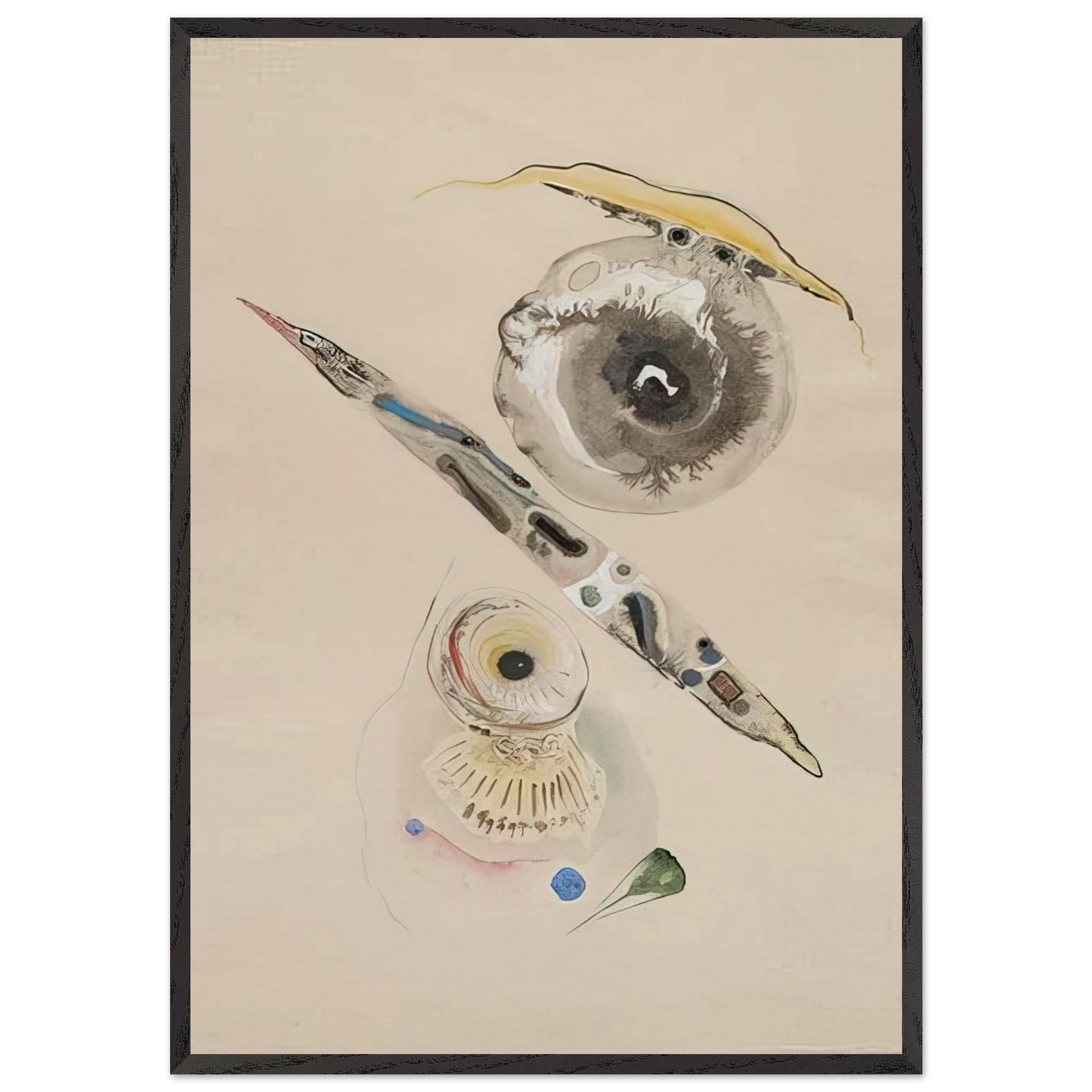 Untitled N37 - Rudolf Bauer Framed Art Print – Black Wooden Frame - Default Title - -Framed Art Print