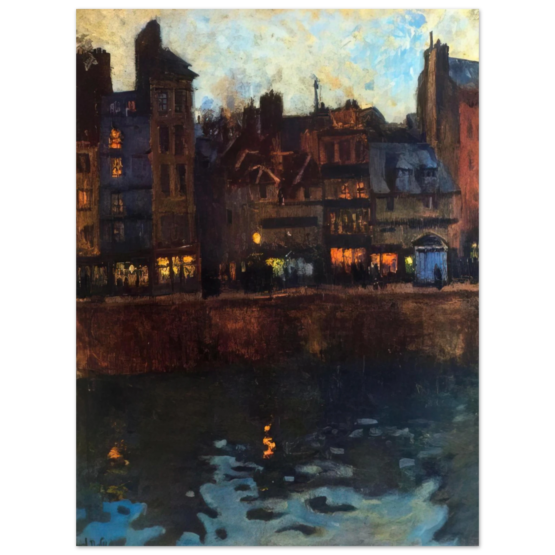 Raoul Dufy - PIER OF LE HAVRE IN THE EVENING 1901 Fine Art Poster - Default Title