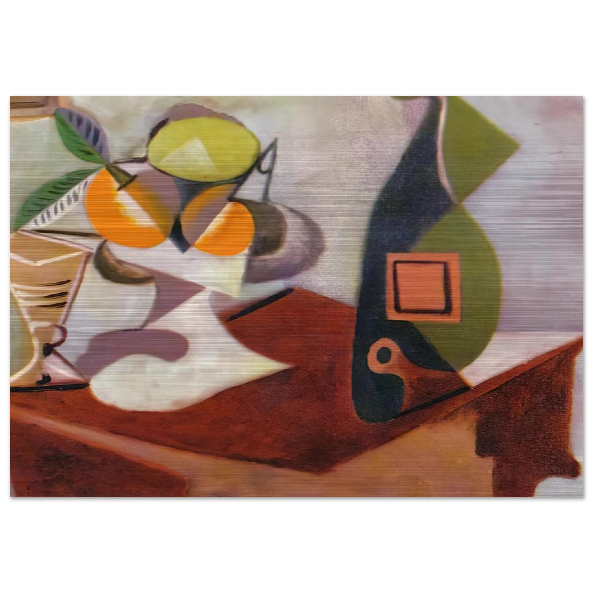 Still life with lemon and oranges - Pablo Picasso Brushed Aluminum Pri ...