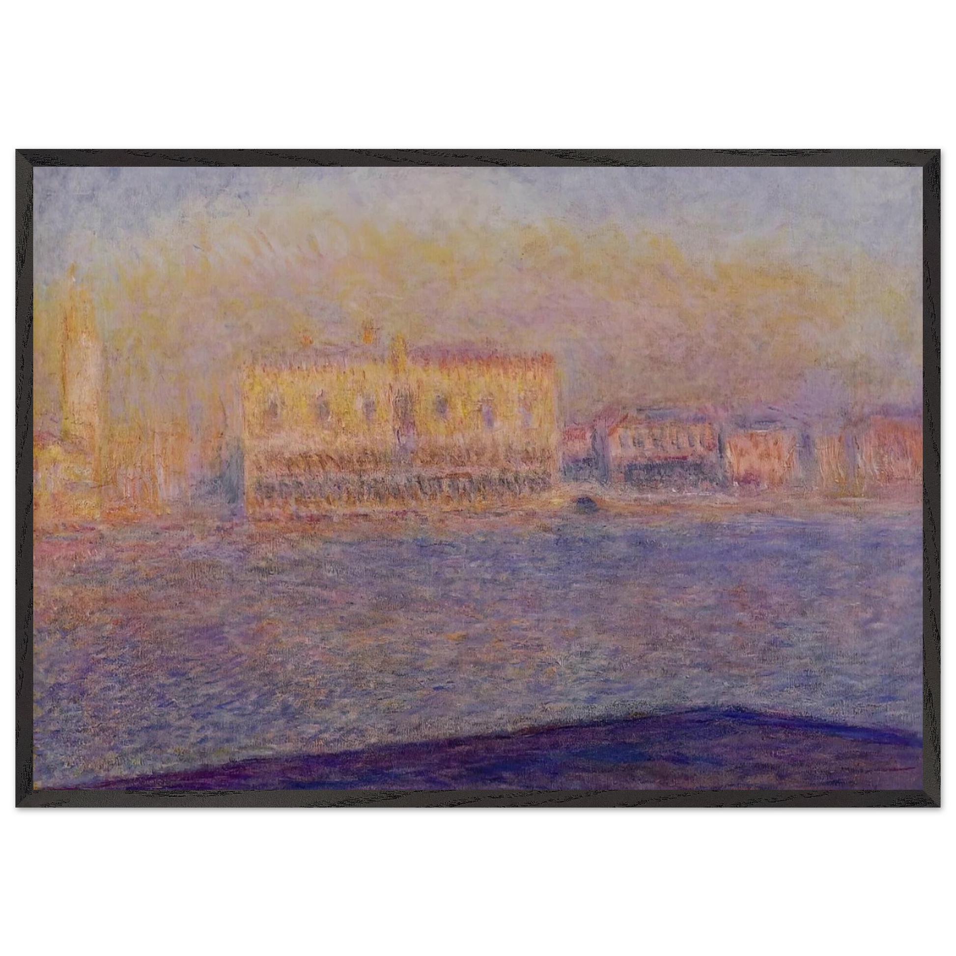 The Doges Palace Seen from San Giorgio Maggiore Venice - claude monet Framed Art Print – Black Wooden Frame - Default Title - -Framed Art Print