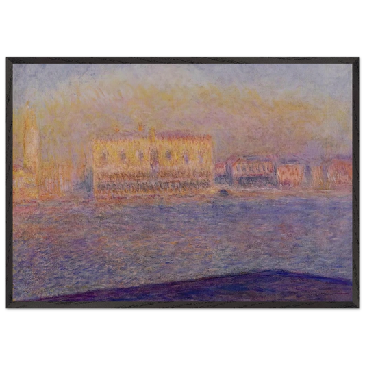 The Doges Palace Seen from San Giorgio Maggiore Venice - claude monet Framed Art Print – Black Wooden Frame - Default Title - -Framed Art Print