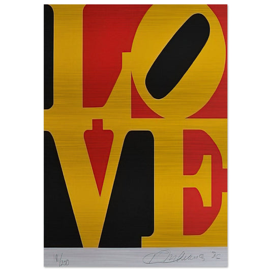 German Love - Robert Indiana Brushed Aluminum Print - 70x100 cm / 28x40 inches | Robert Indiana Aluminum Print | Robert Indiana Prints