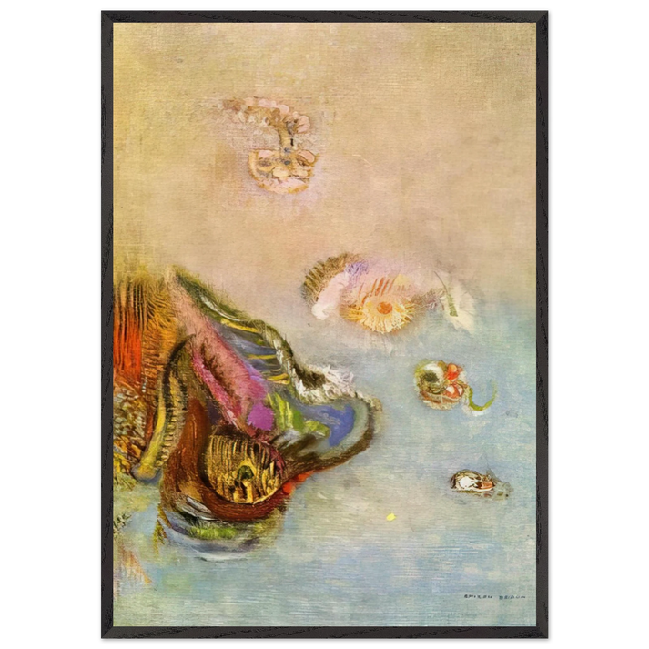 ANIMALS OF THE SEA 1910 - Odilon Redon 70x100 cm / 28x40 inches Framed Art Print – Black Wooden Frame