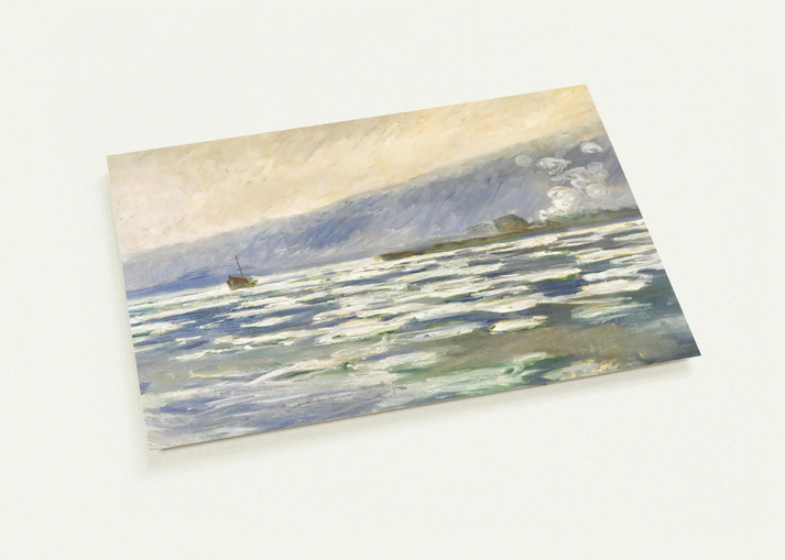Ice, Lock Port Villez By claude monet Pack of 10 Post Cards | claude monet Post Cards | A6 (10.5 x 14.8 cm) - 4.1 x 5.8 inches